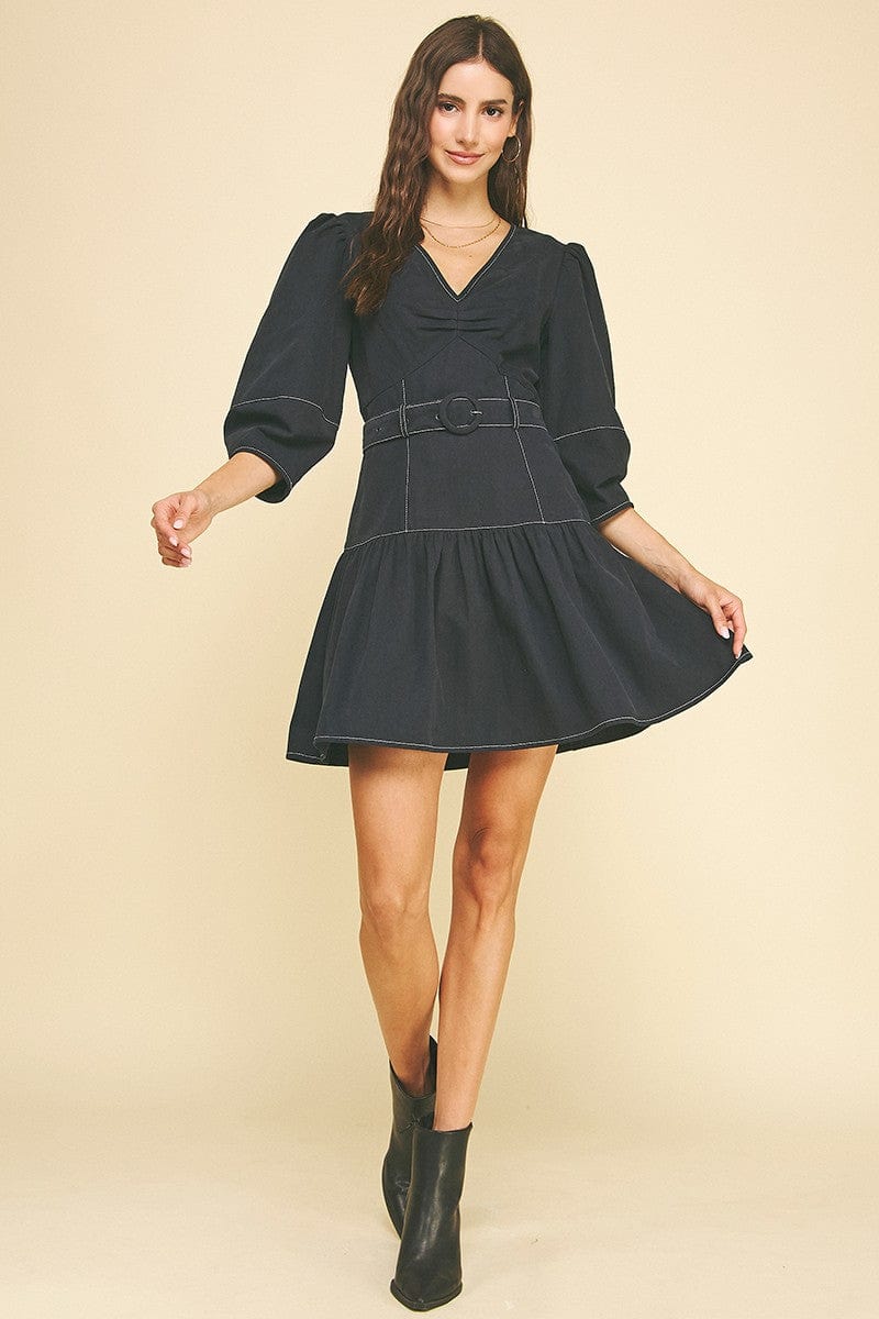 Kylie Puffed Sleeve Mini Dress