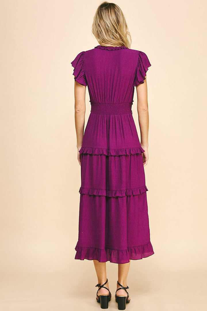 Pinch Dress Marie Tea Length Ruffle Dress