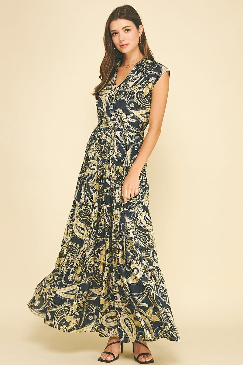 Pinch Maxi Dress Ink / Yellow / S Talia Paisley Maxi Dress