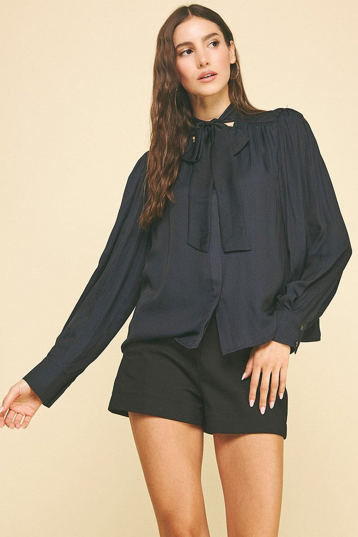 Pinch Top Andrea Tie Neck Top