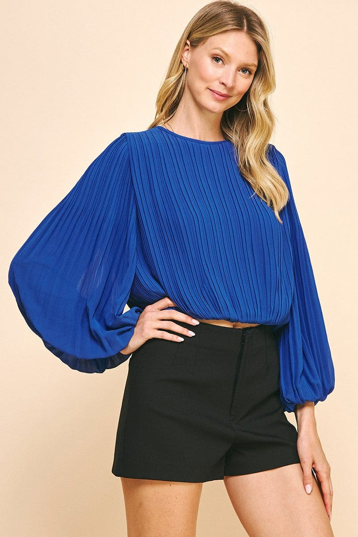 Pinch Top Cobalt Blue / S Adalyn Pleated Top