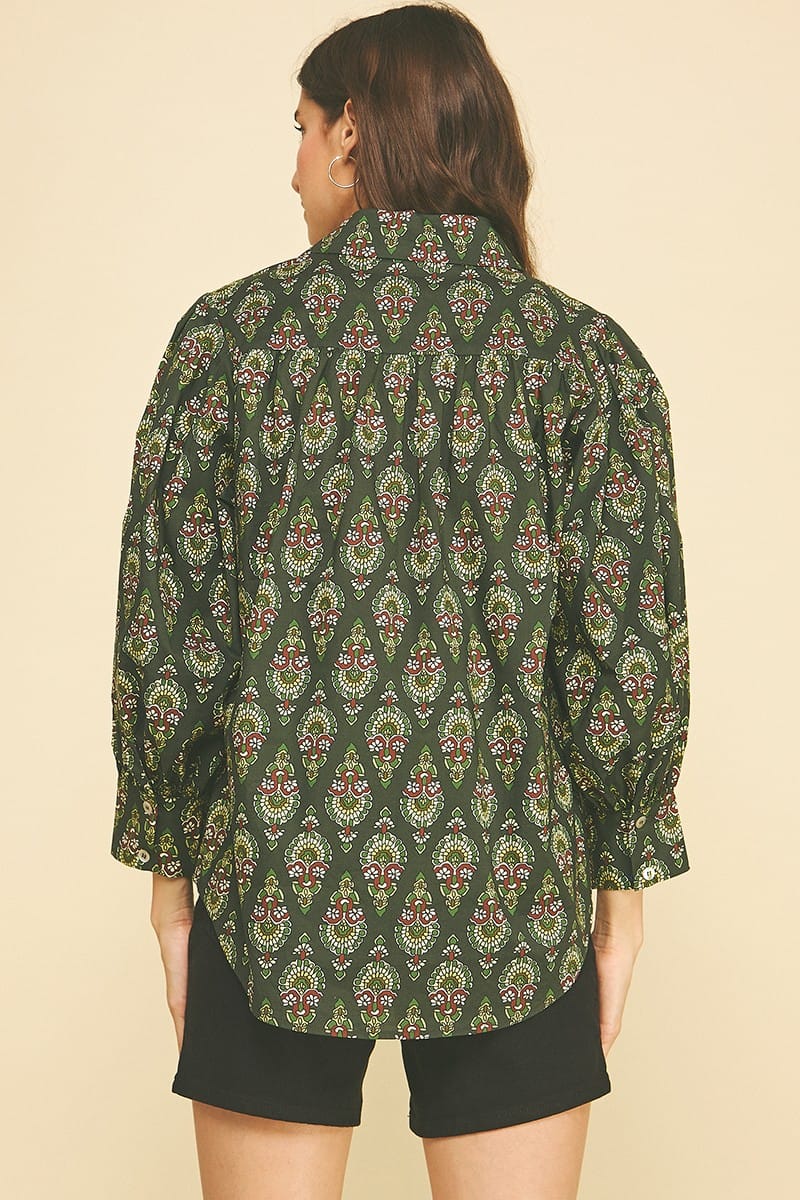Pinch Top Laila Damask Top