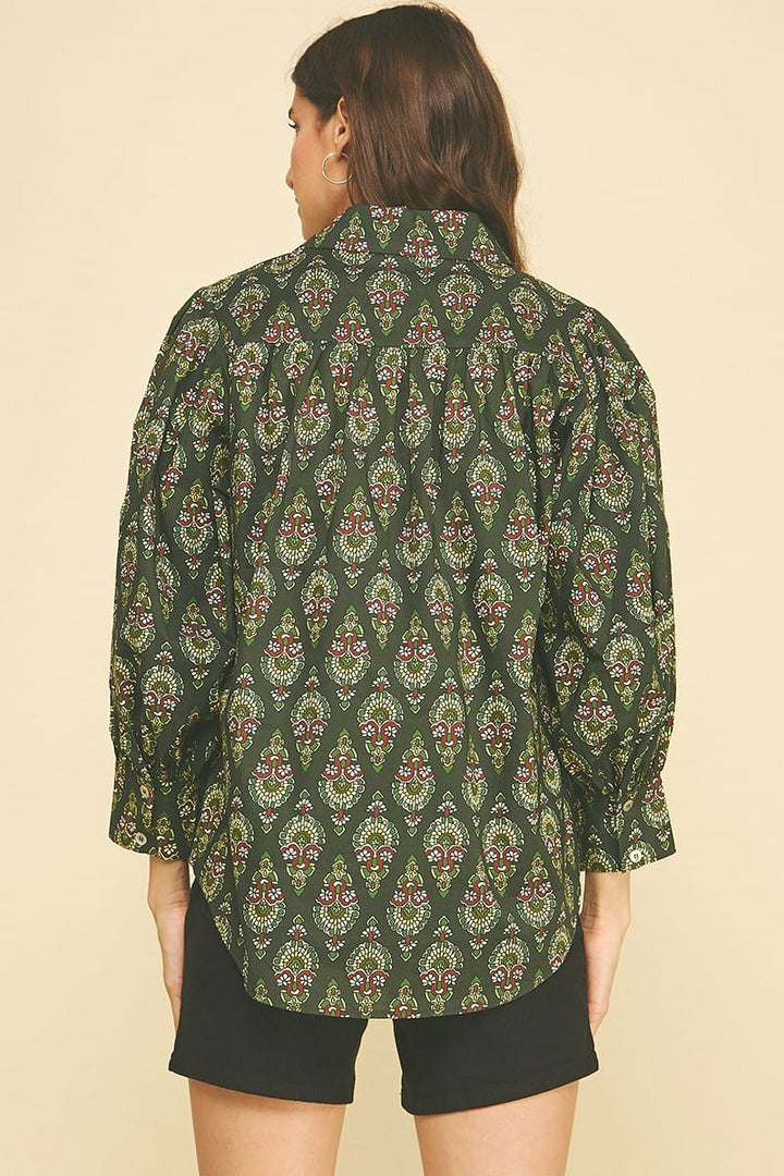 Pinch Top Laila Damask Top