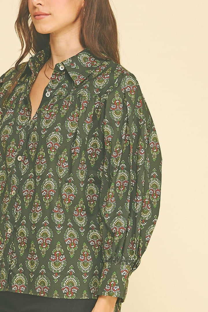 Pinch Top Laila Damask Top