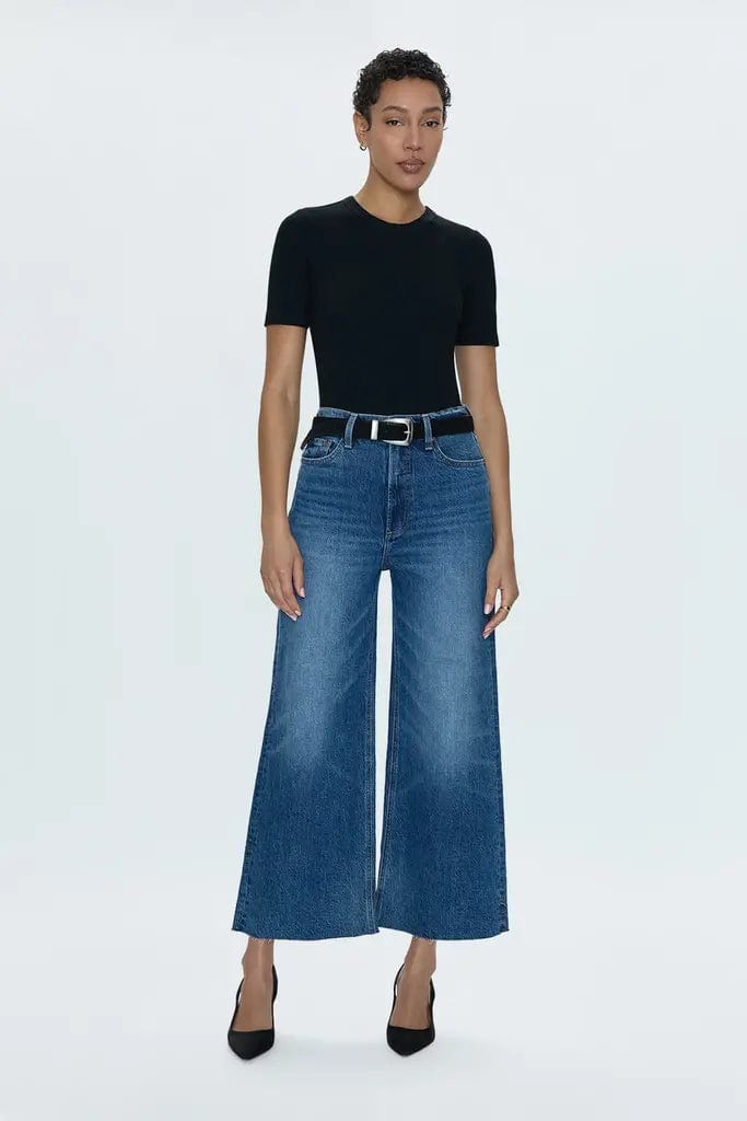 Pistola Denim Lana Crop High Rise Ultra Wide Leg Denim