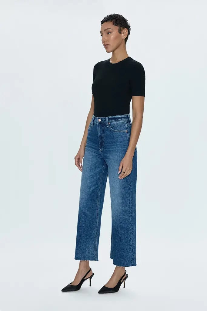 Pistola Denim Lana Crop High Rise Ultra Wide Leg Denim