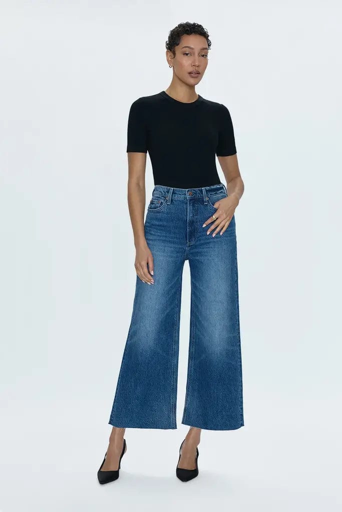 Pistola Denim Lana Crop High Rise Ultra Wide Leg Denim