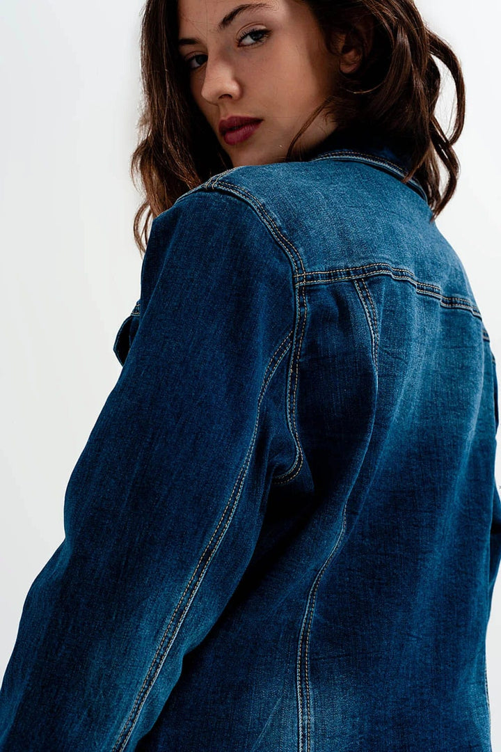 Q2 Jacket Clara Cropped Denim Jacket