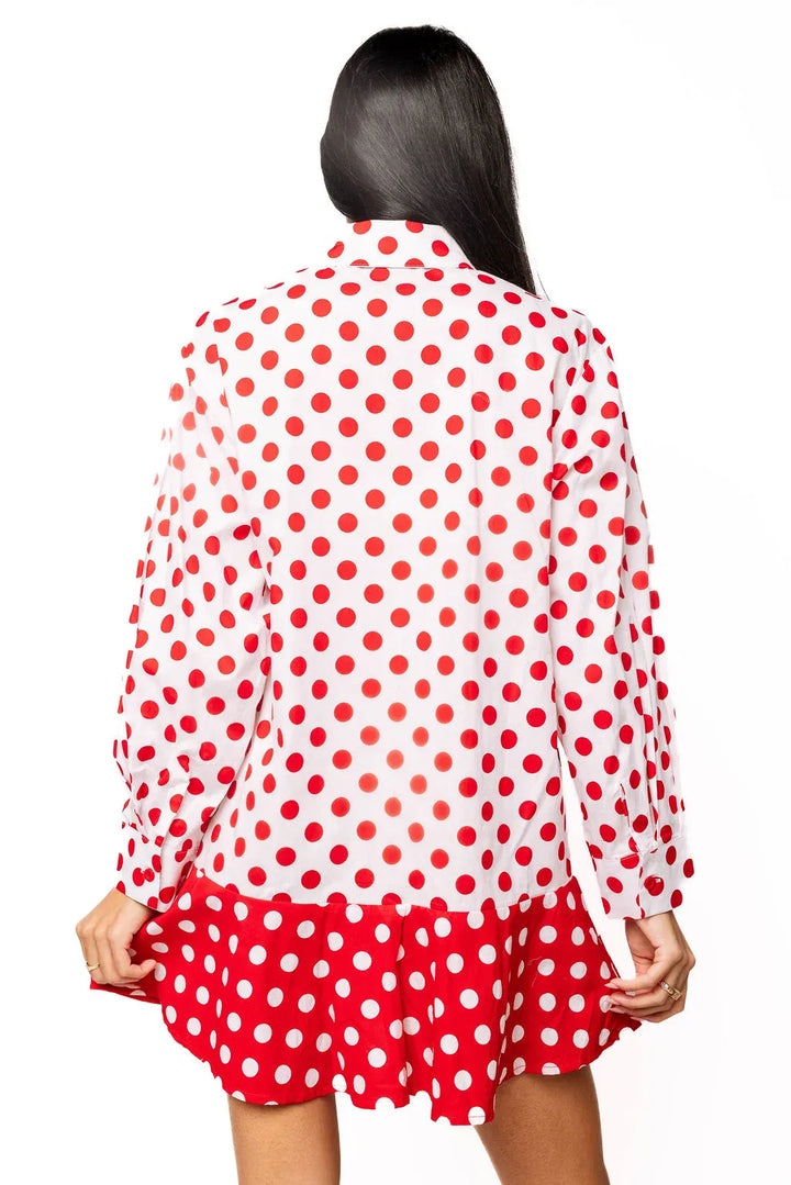 Queen of Sparkles Mini Dress Polka Dot Metallic Nutcracker Mini Dress
