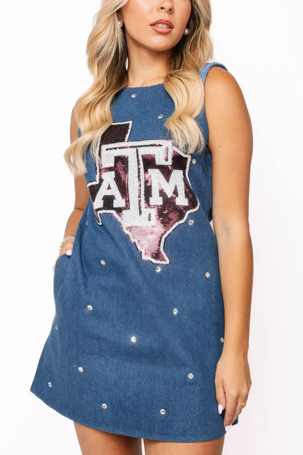 Queen of Sparkles Mini Dress Texas A&amp;M Sequin Mascot Tank Dress
