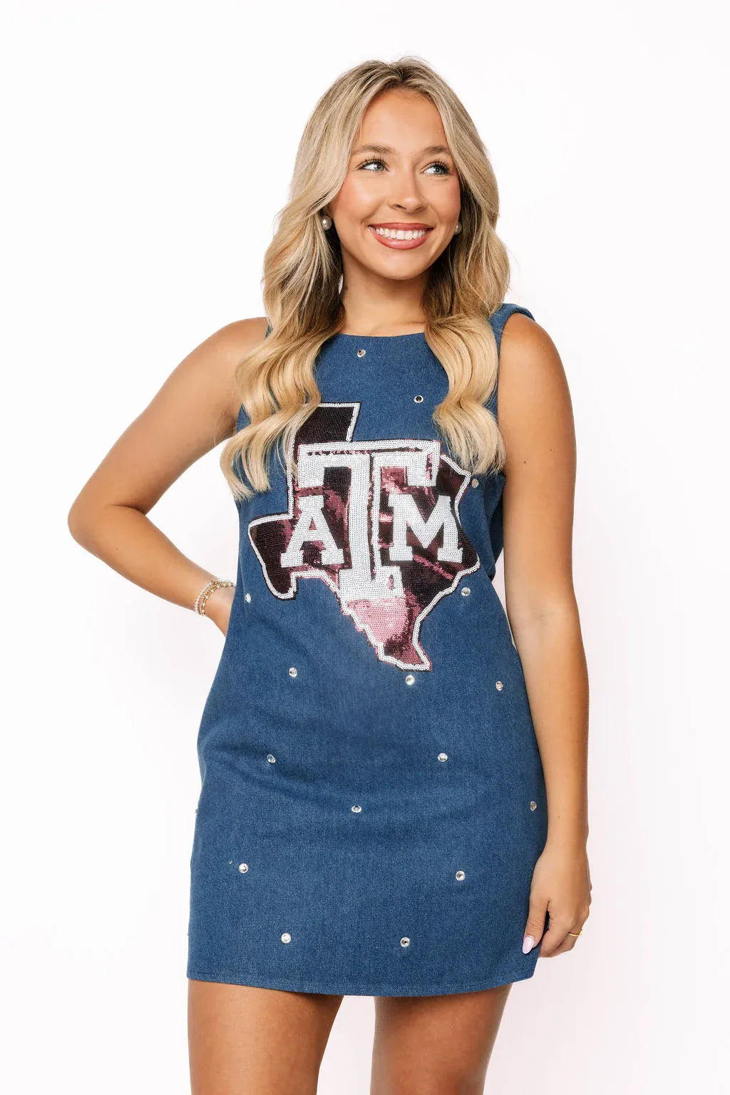 Queen of Sparkles Mini Dress Texas A&amp;M Sequin Mascot Tank Dress