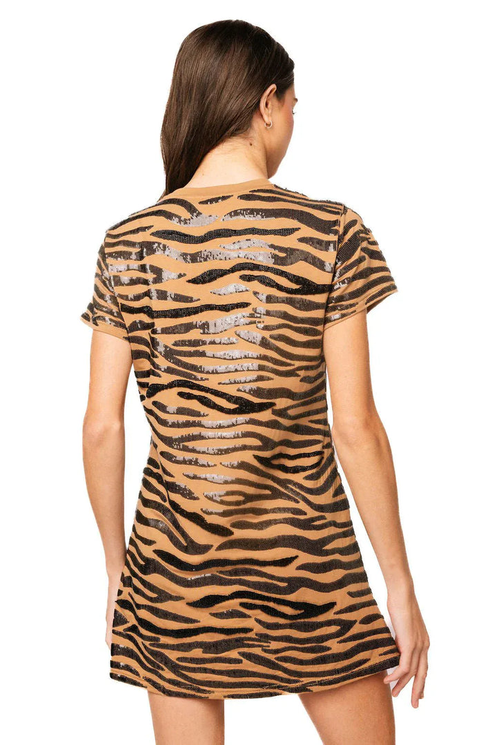 Queen of Sparkles Mini Dress Tiger QOS Card Logo Tee Dress