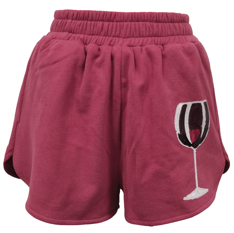 Queen of Sparkles Shorts Maroon / XS Wine Shorts