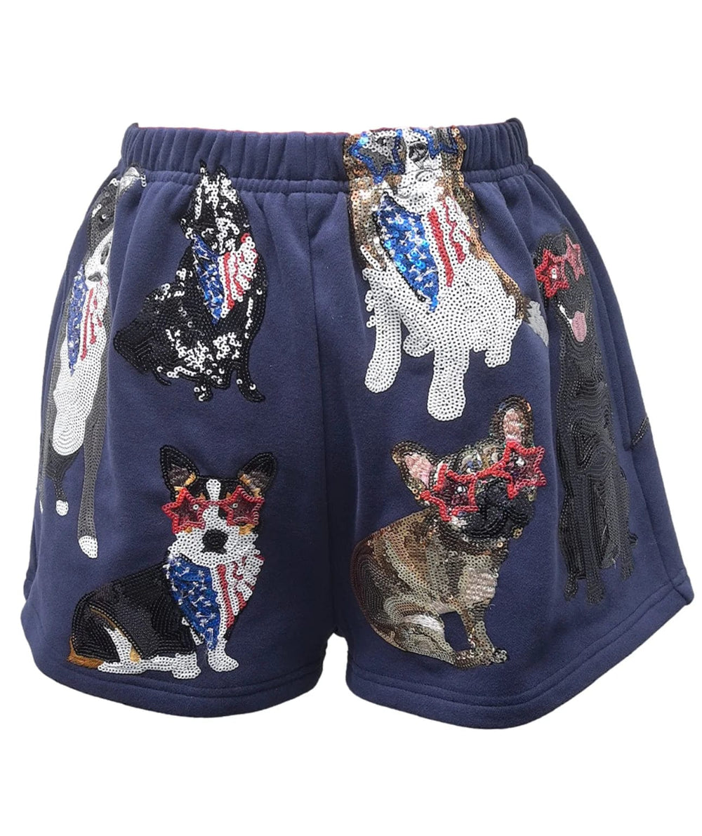 Queen of Sparkles Shorts Navy / XS American Dog Shorts