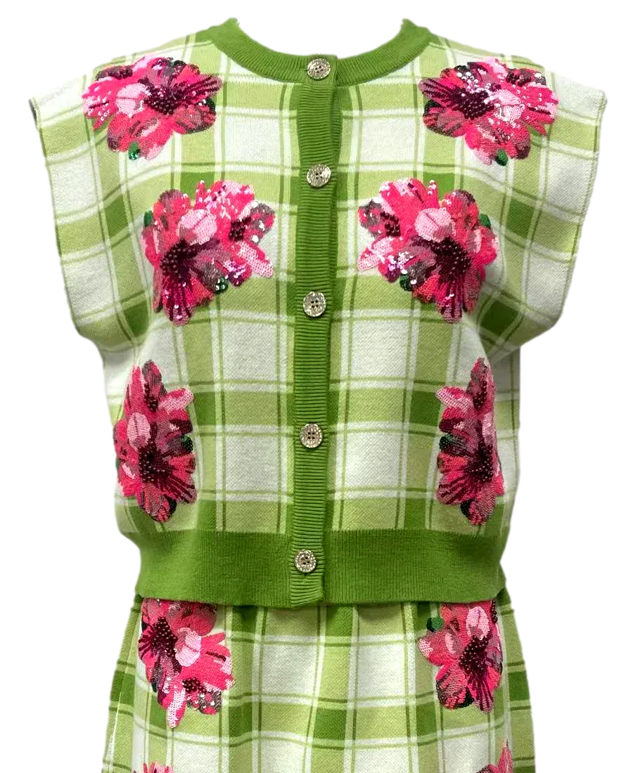 Queen of Sparkles Sweater Azalea Button Up Tank Sweater