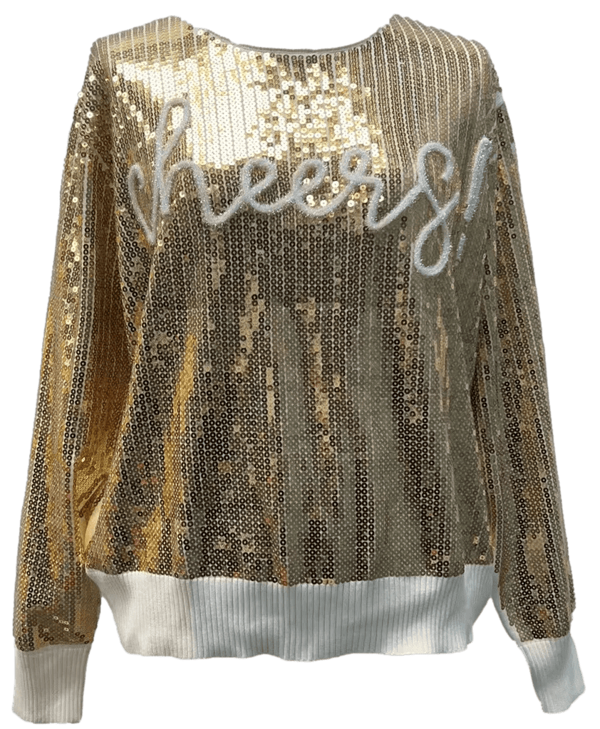 Gold 2025 sequin sweatshirt