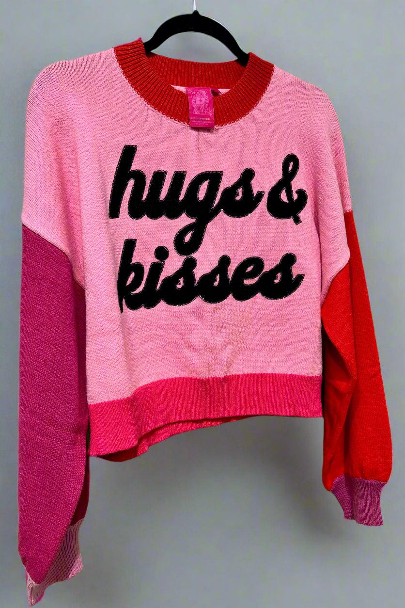 Queen of Sparkles Sweater Pink / XS Colorblock Hugs & Kisses Sweater