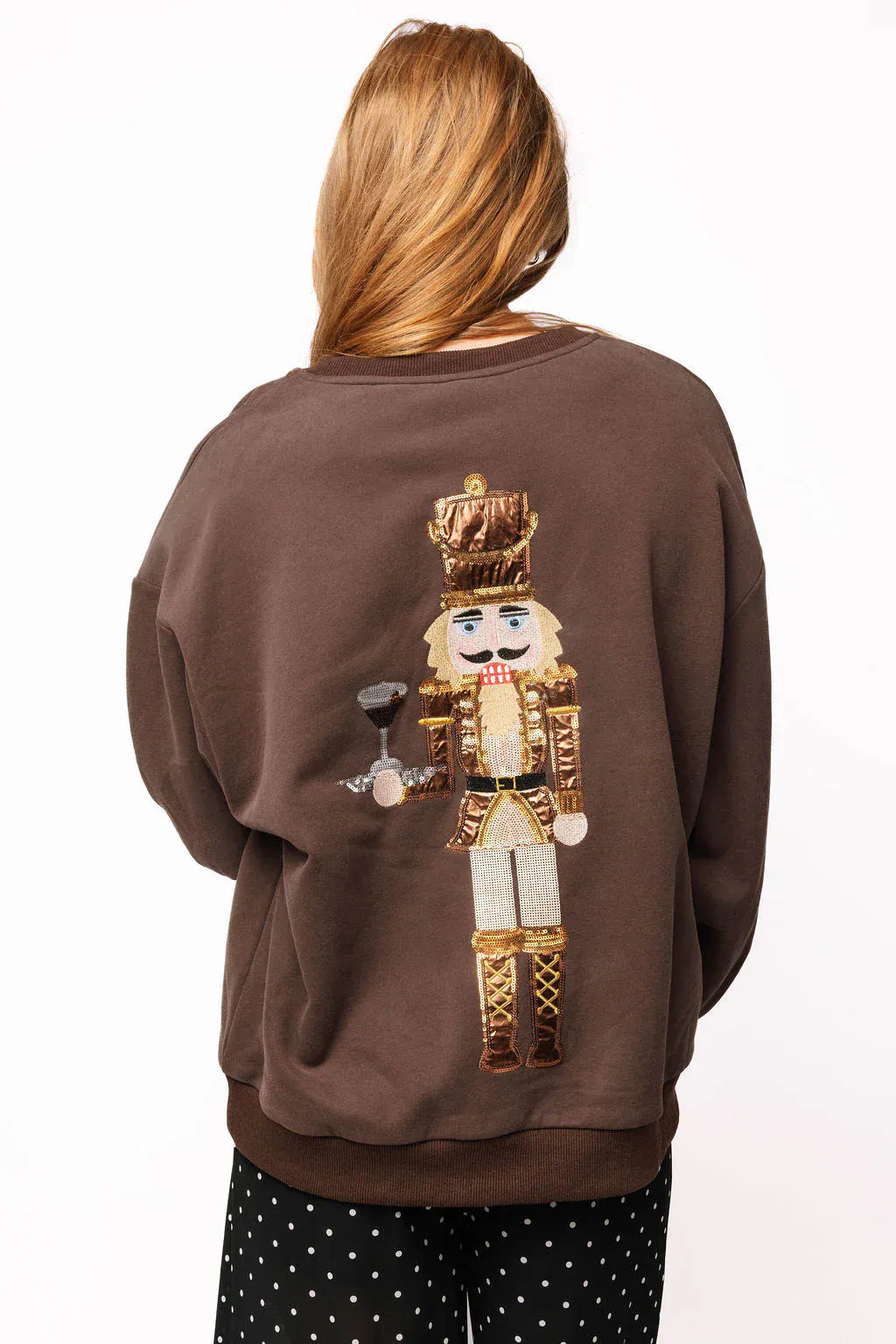 Queen of Sparkles Sweatshirt Brown Espresso Martini Serving Nutcracker Sweatshirt