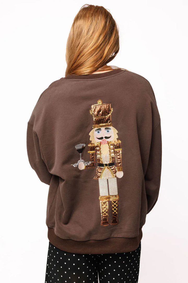 Queen of Sparkles Sweatshirt Brown Espresso Martini Serving Nutcracker Sweatshirt