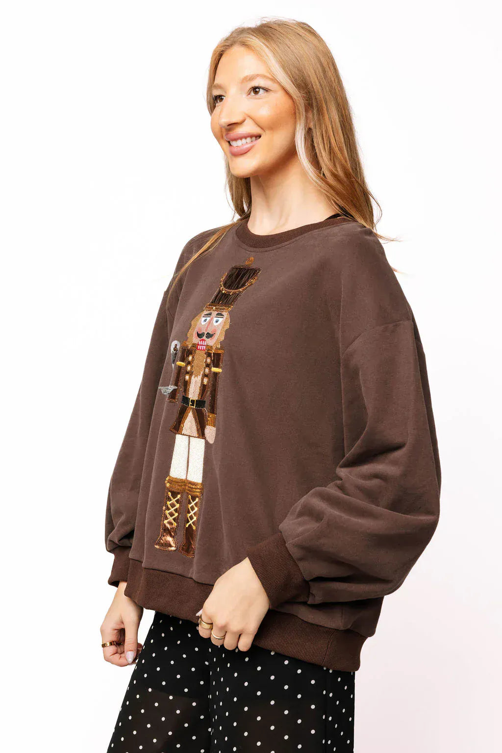 Queen of Sparkles Sweatshirt Brown Espresso Martini Serving Nutcracker Sweatshirt