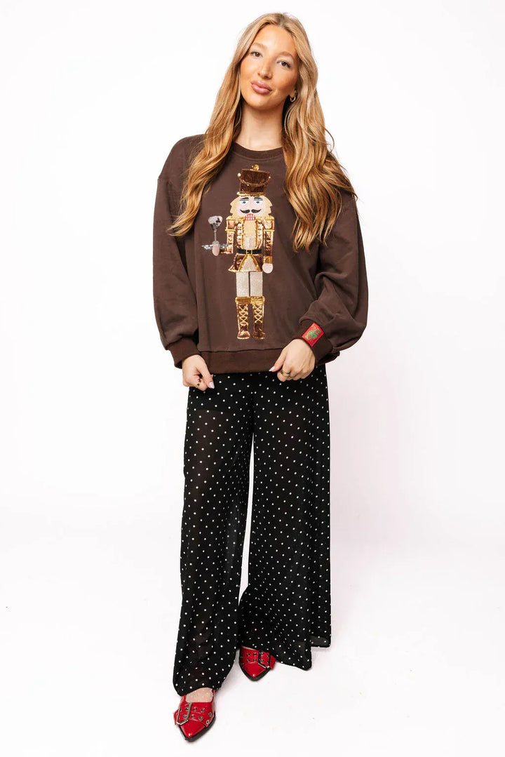 Queen of Sparkles Sweatshirt Brown Espresso Martini Serving Nutcracker Sweatshirt