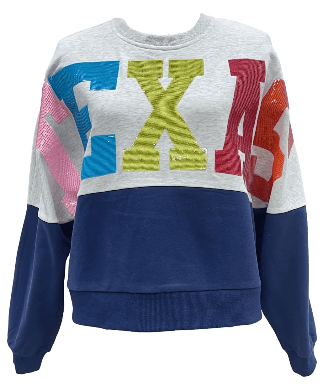 Queen of Sparkles Sweatshirt Multi / XS Texas Queen Colorblock Sweatshirt