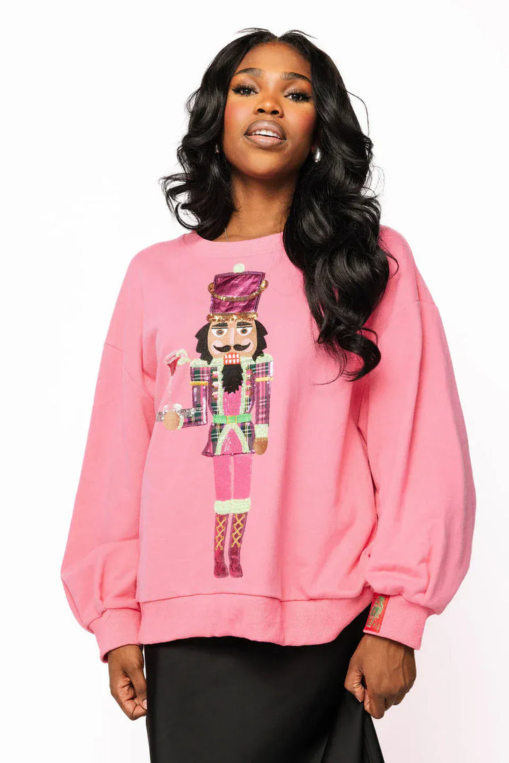 Queen of Sparkles Sweatshirt Pink / XS Hot Pink Serving Cosmo Nutcracker Sweatshirt