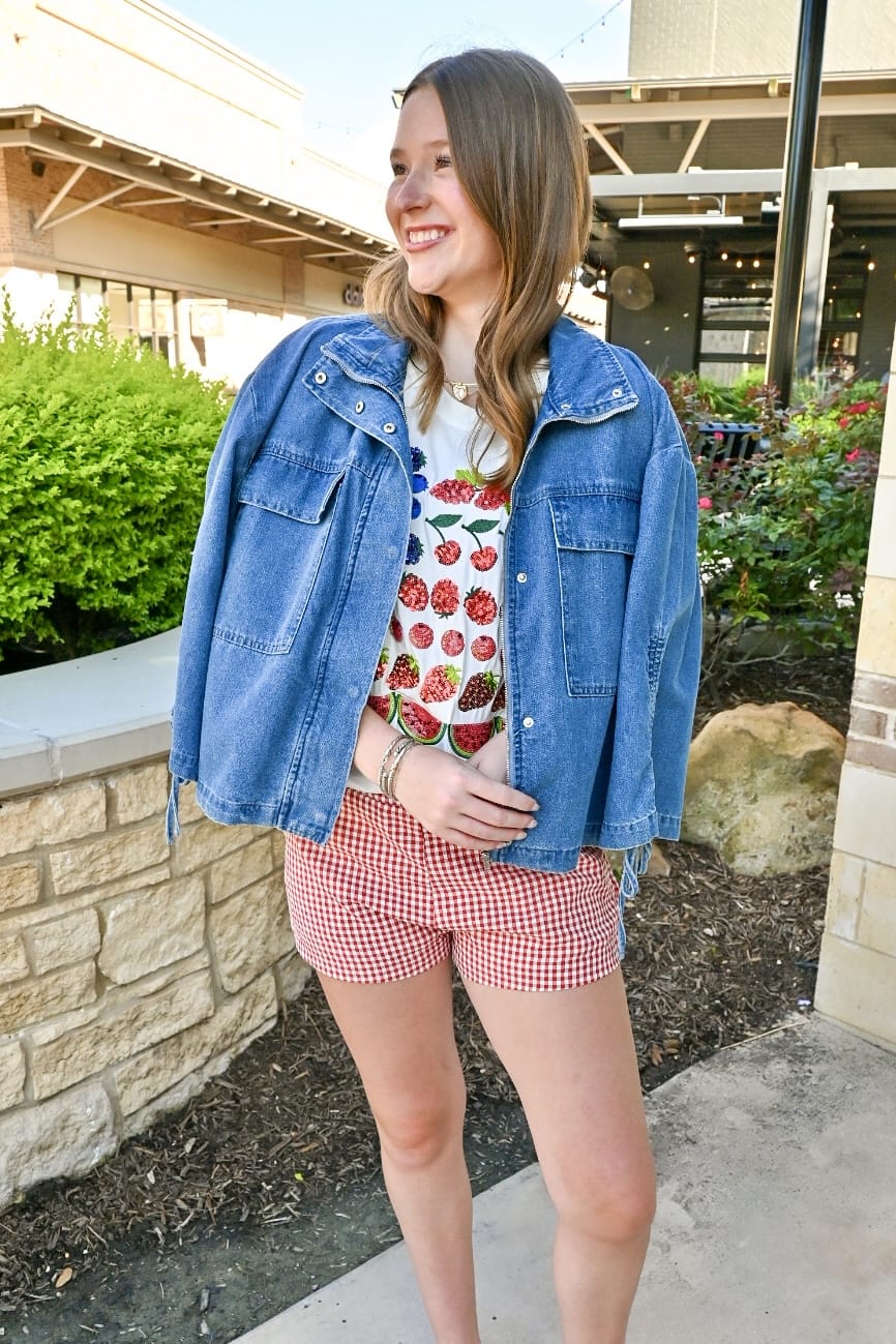 Queen of Sparkles Tee Fruit USA Flag Tee