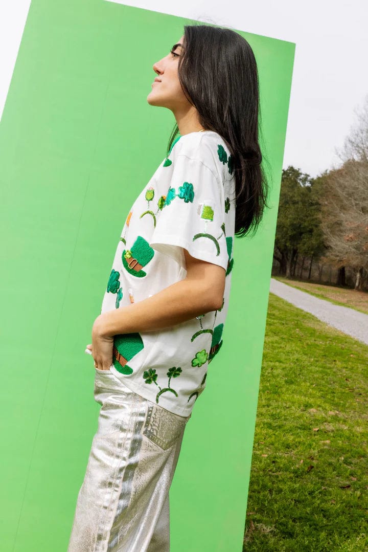 Queen of Sparkles Tee St Patrick's Day Sunglasses, Hat & Headband Icon Tee