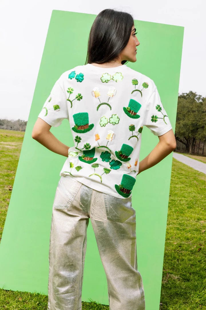 Queen of Sparkles Tee St Patrick's Day Sunglasses, Hat & Headband Icon Tee