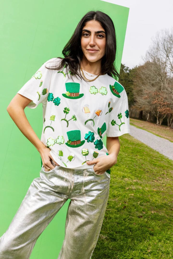 Queen of Sparkles Tee St Patrick's Day Sunglasses, Hat & Headband Icon Tee