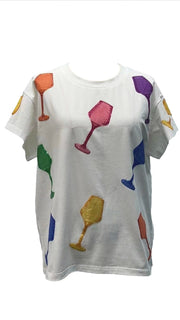 Queen of Sparkles Tee White / XS Multi Wine Glass Tee