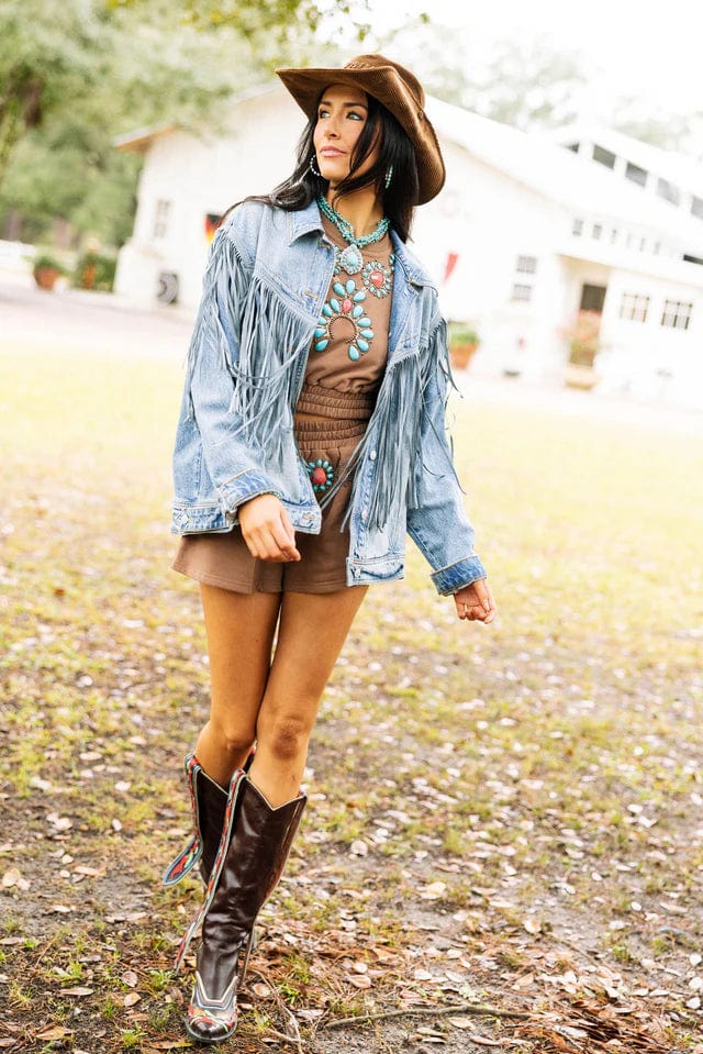 Queen of Sparkles Top Turquoise Necklace Top