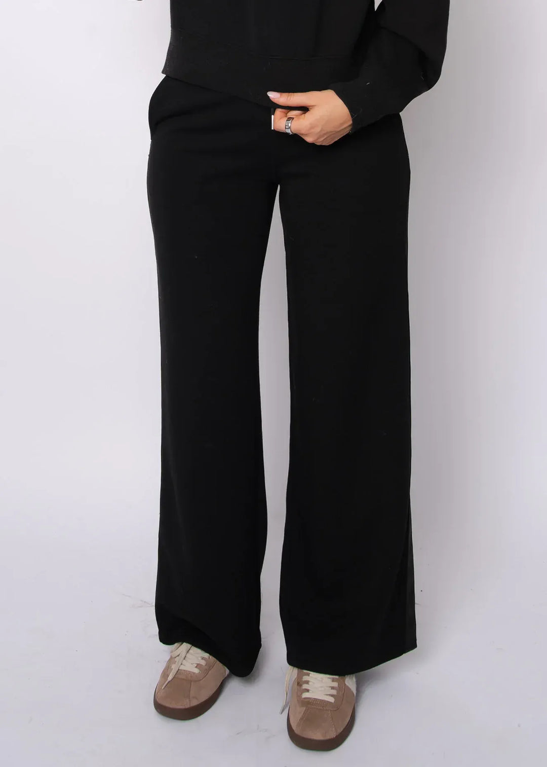 RD Style Pants Erika Soft Knit Satin Trim Drawstring Pant