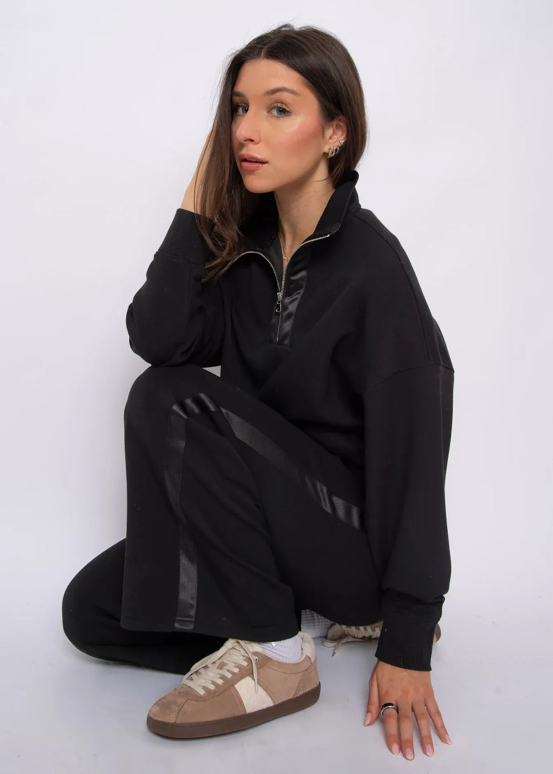 RD Style Pants Erika Soft Knit Satin Trim Drawstring Pant