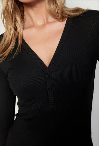 RD Style Top Helane Ribbed Henley Top