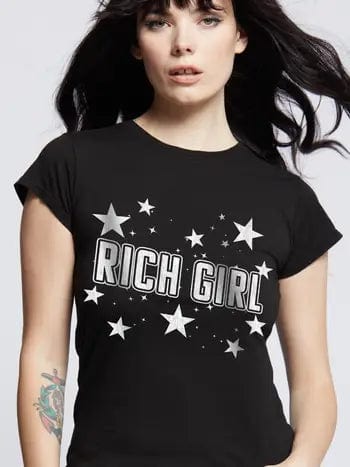Recycled Karma Graphic Tee Black / XS Rich Girl Baby Tee