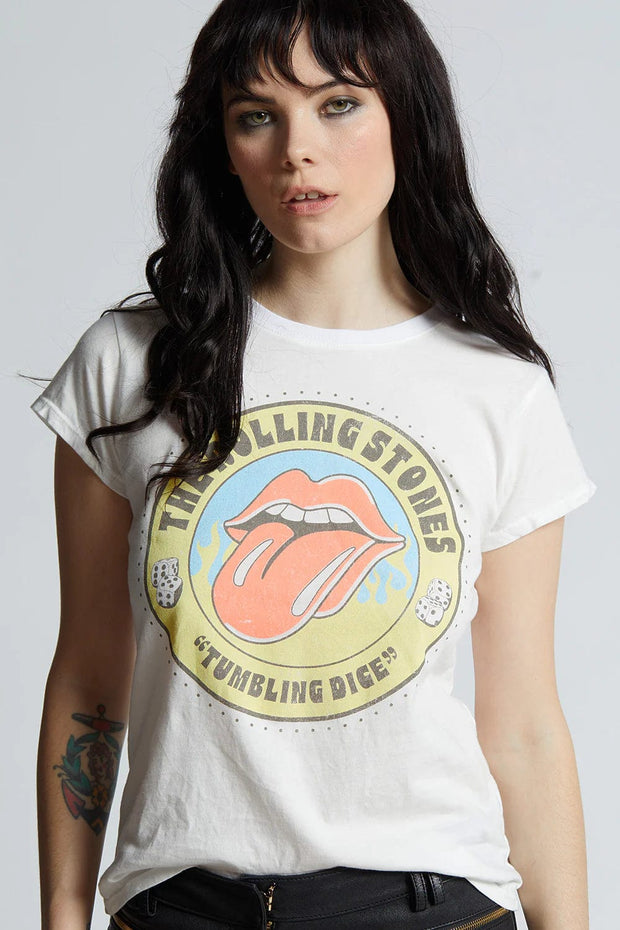 Recycled Karma Graphic Tee White / XS The Rolling Stones 1972 Party Baby Tee