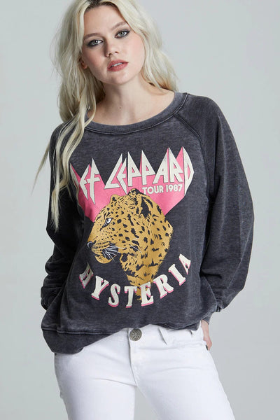 Recycled Karma Sweatshirt Black / XS Def Leppard Hysteria 1987 Tour Sweatshirt