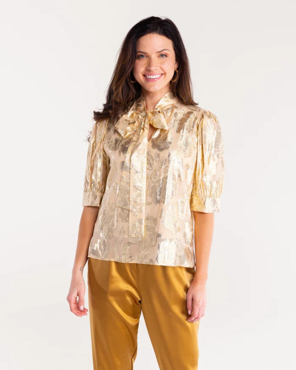 S'Edge Top Metallic Jacquard / XS Celeste Top - Heavenly