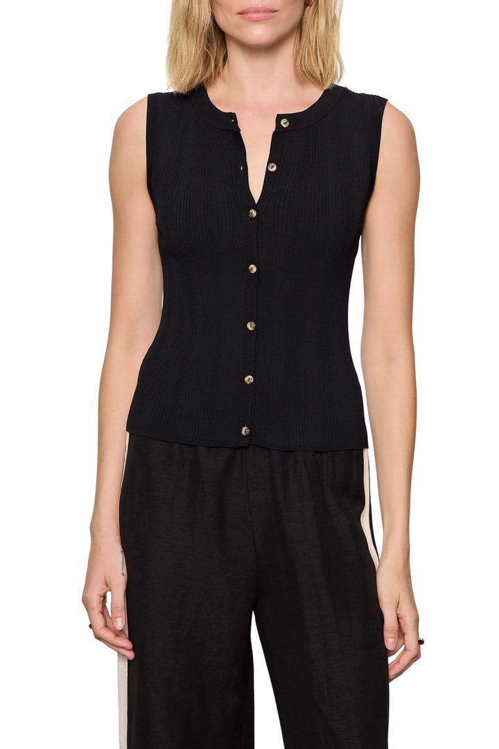 Sanctuary Cardi Black / XS Manhattan Rib Button Cardi
