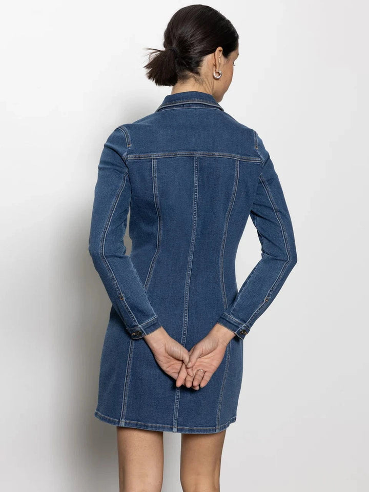 Sanctuary Dress Sculpted Denim Mini Dress