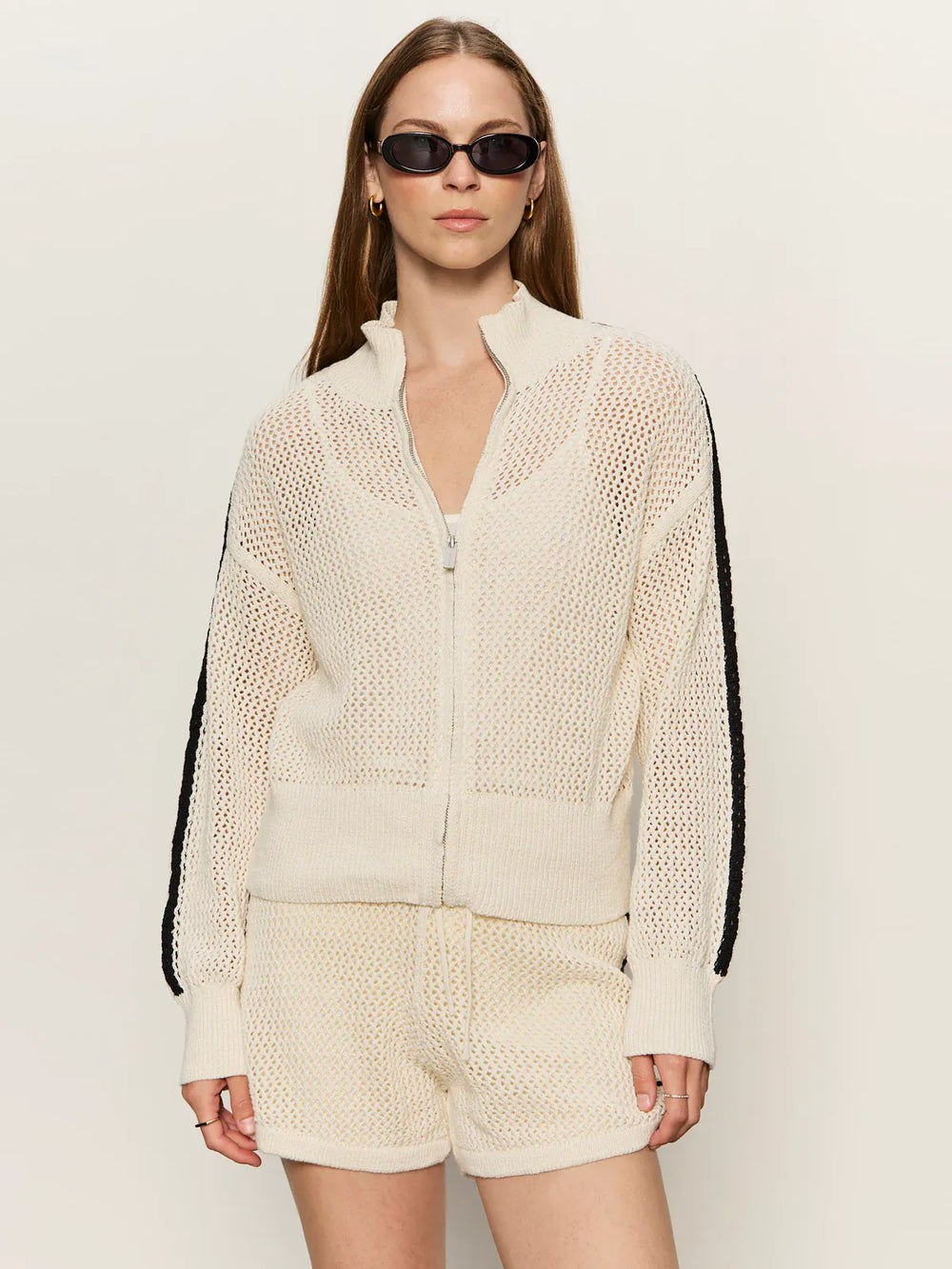 Sanctuary Jacket Collagen w/ Black / XS Open Stitch Track Jacket