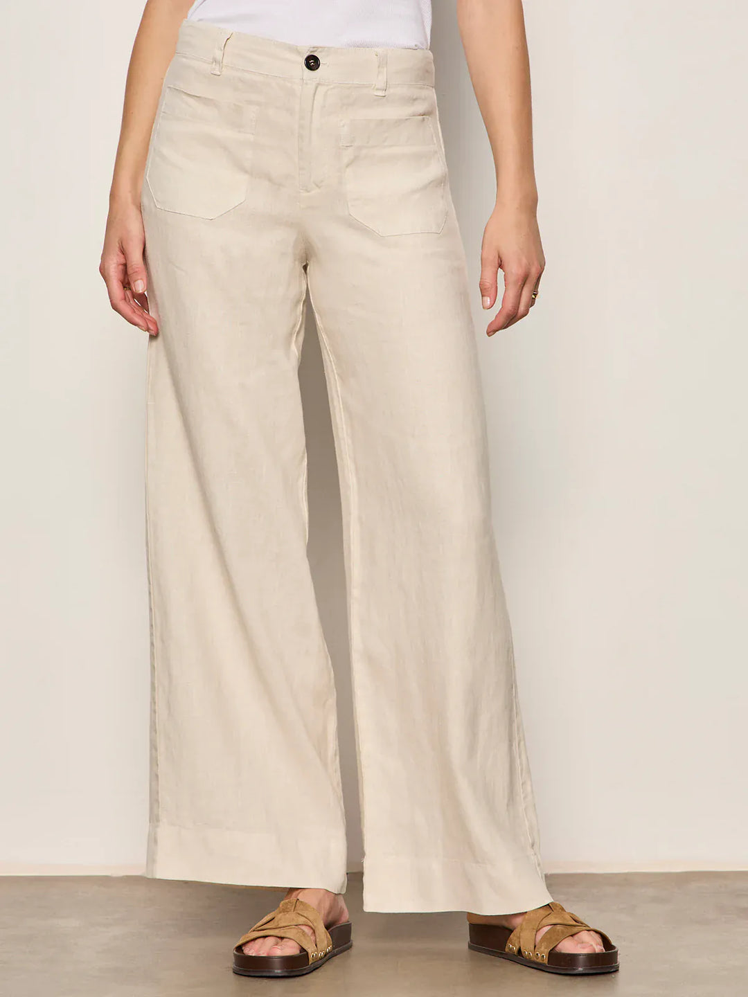 Sanctuary Linen Pants Summer Sand / 24 Linen Marine Wide Leg Jean