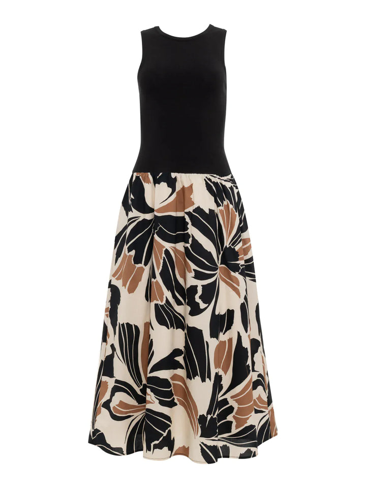 Sanctuary Midi Dress Sandbar Mix Media Midi Dress