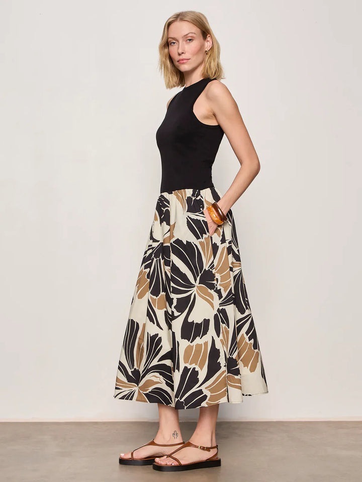 Sanctuary Midi Dress Sandbar Mix Media Midi Dress