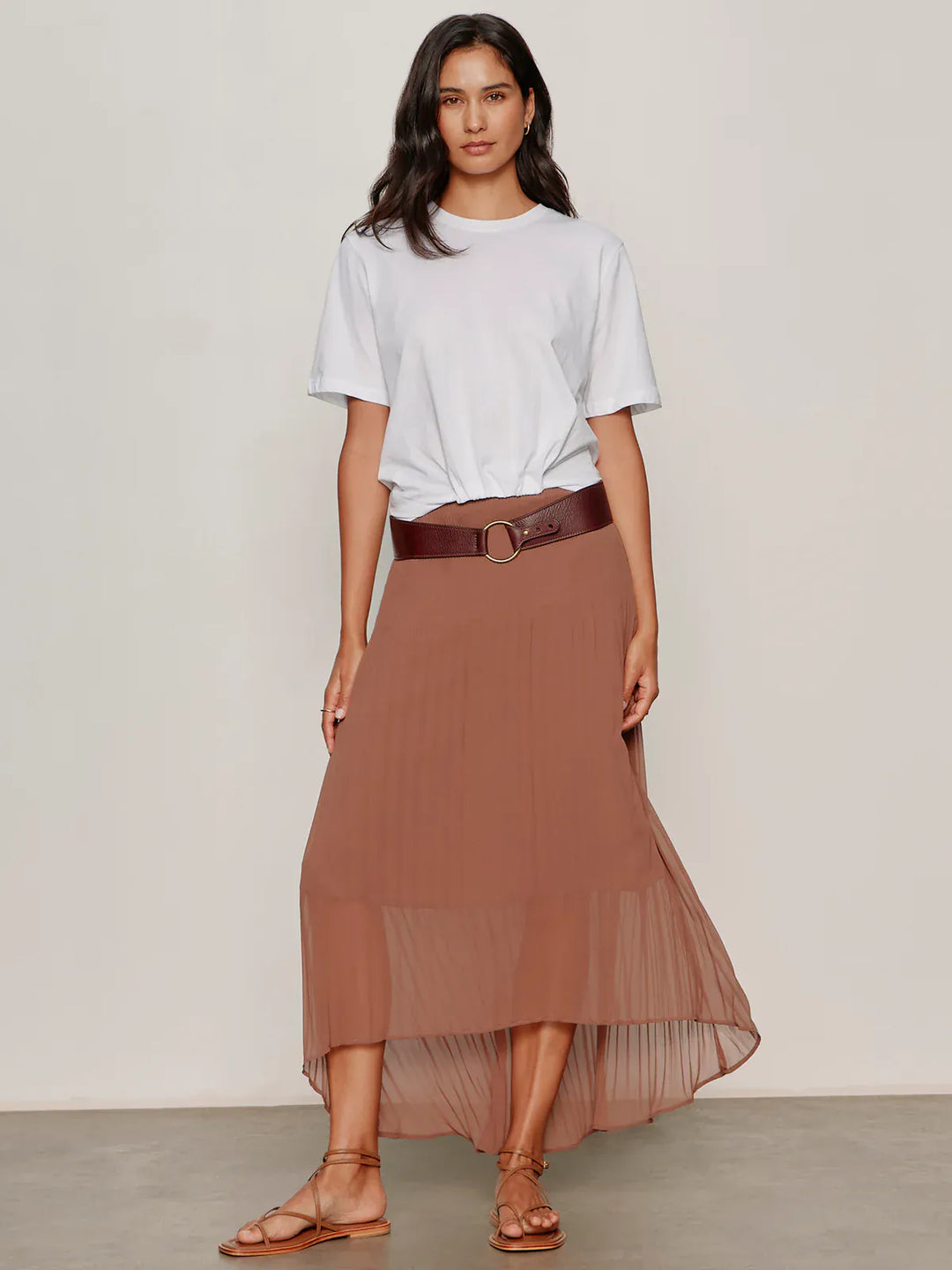 Sanctuary Meant To Be Pleated Midi Skirt in flowy fabric with pleats, stylish midi length, perfect for casual or dressy occasions.