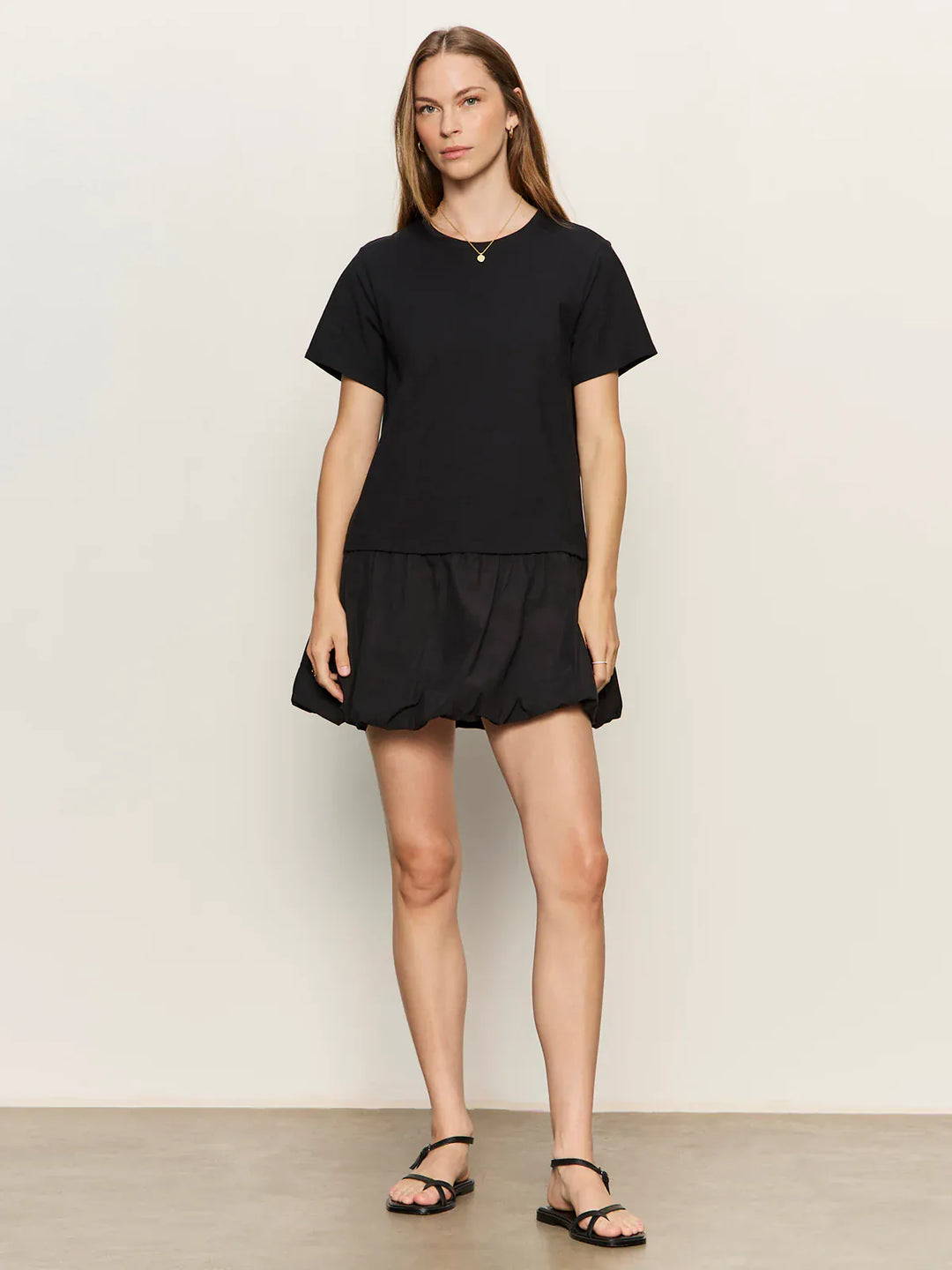 Sanctuary For Keeps Bubble T-Shirt Dress, a stylish mini dress with a relaxed fit and short sleeves, displayed on a mannequin.