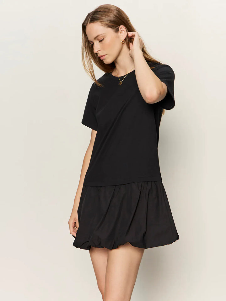 Sanctuary For Keeps Bubble T-Shirt Dress, a stylish mini dress with a relaxed fit and casual design, shown on a model.