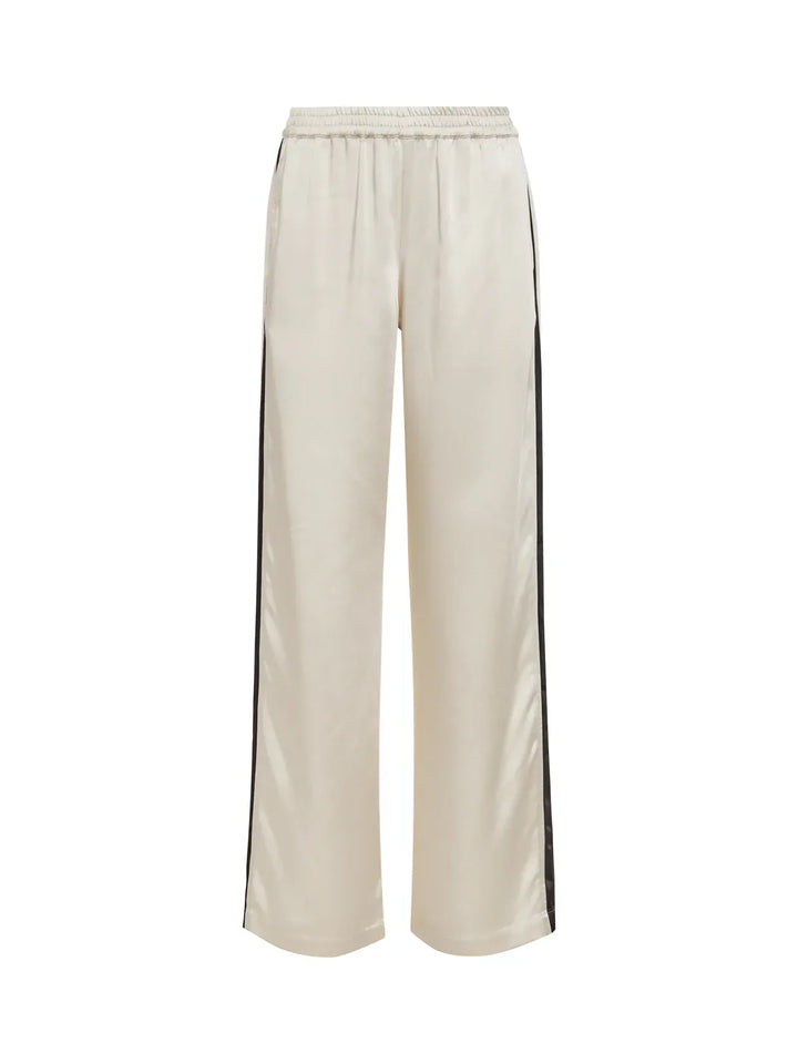 Sanctuary Angel Satin Track Pants in soft satin fabric, featuring a relaxed fit and stylish design for casual wear.